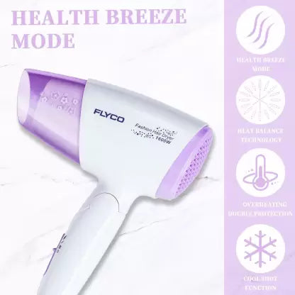 FLYCO FH6222IN Hair Dryer  (1600 W, White with purple) FLYCO FH6222IN Hair Dryer  (1600 W, White with purple)